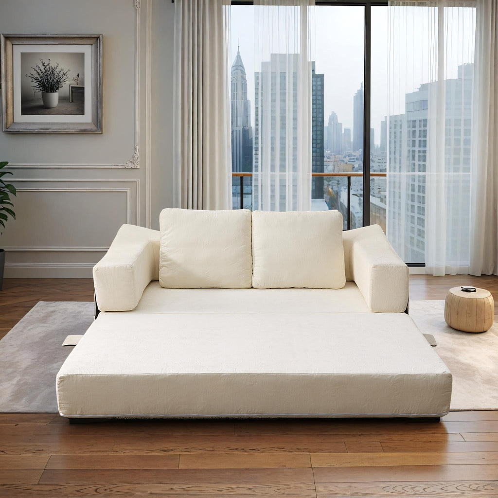 70,87 Gepolstertes Schlafsofa, ausziehbarer Sessel, bequemes Sofa für Wohnzimmer und Schlafzimmer, Chenille-Stoff