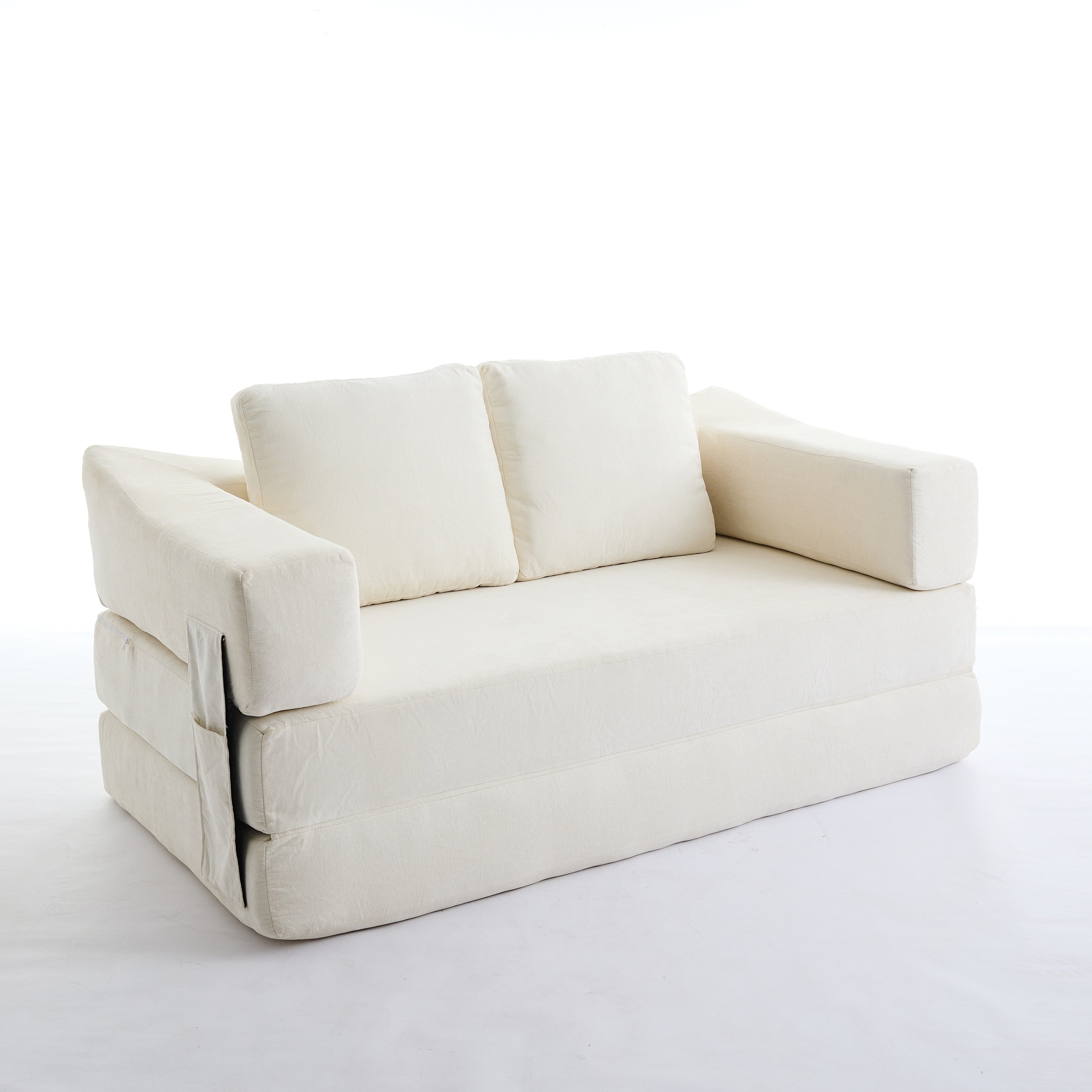 70,87 Gepolstertes Schlafsofa, ausziehbarer Sessel, bequemes Sofa für Wohnzimmer und Schlafzimmer, Chenille-Stoff